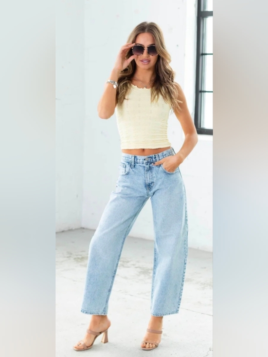 Just Black Denim - Just Black Light Wash Denim Barrel Jeans